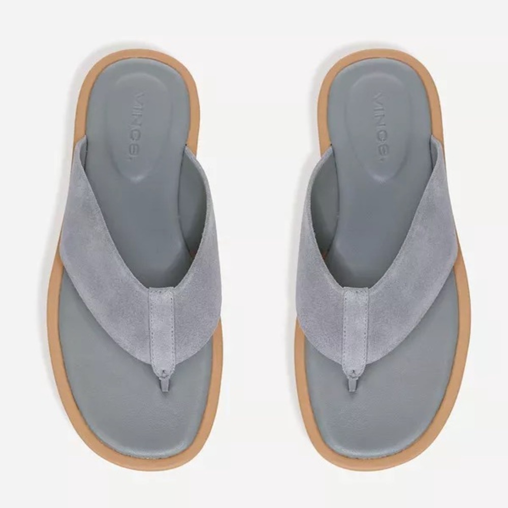 Vince ​Dean Men's Thong Toe Smoke Suede Sandals Size 9 42.5‎